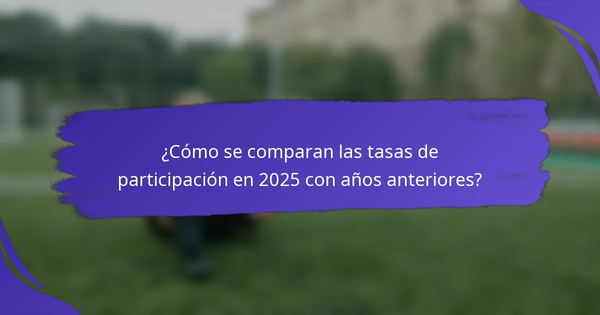 ¿Cómo se comparan las tasas de participación en 2025 con años anteriores?