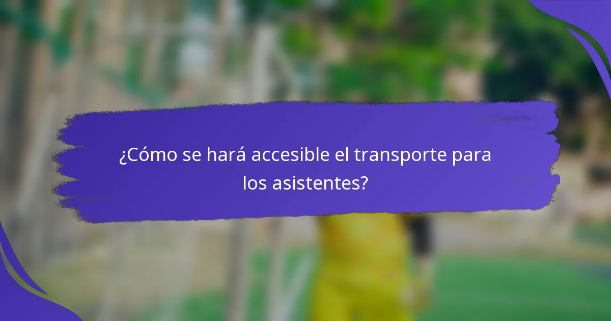 ¿Cómo se hará accesible el transporte para los asistentes?