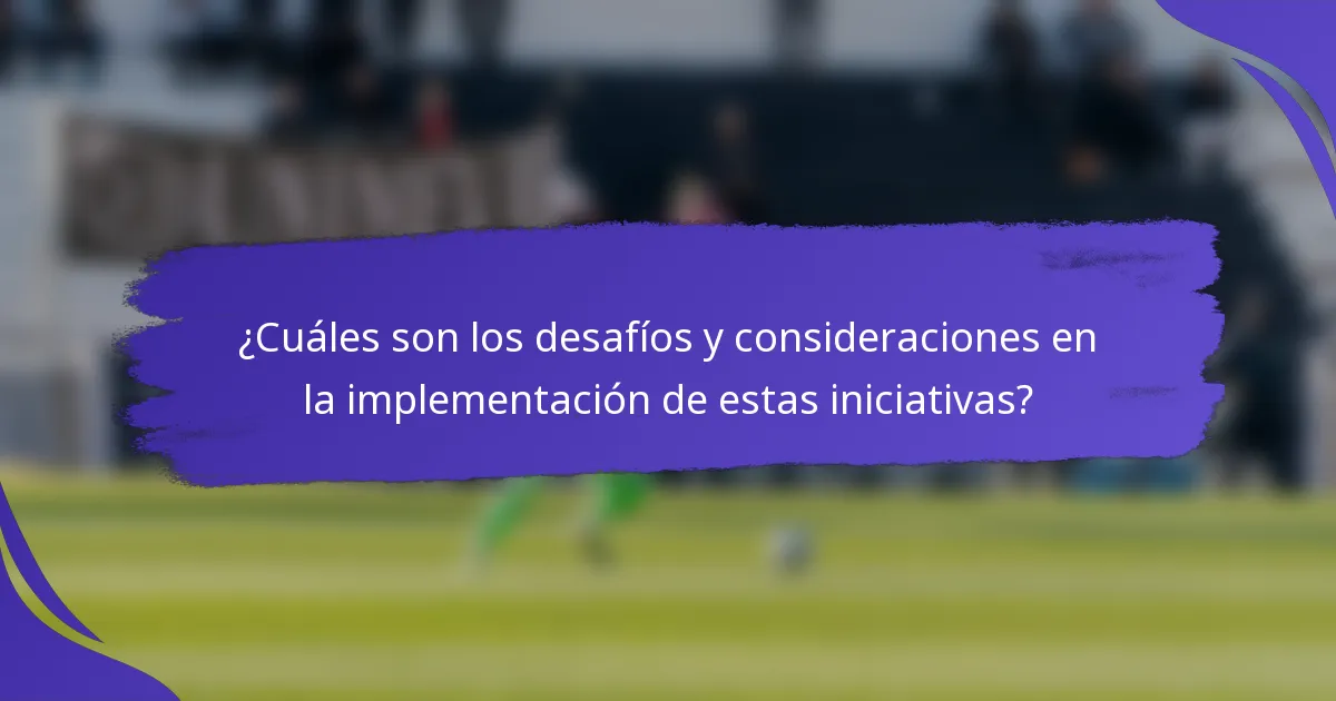 ¿Cuáles son los desafíos y consideraciones en la implementación de estas iniciativas?