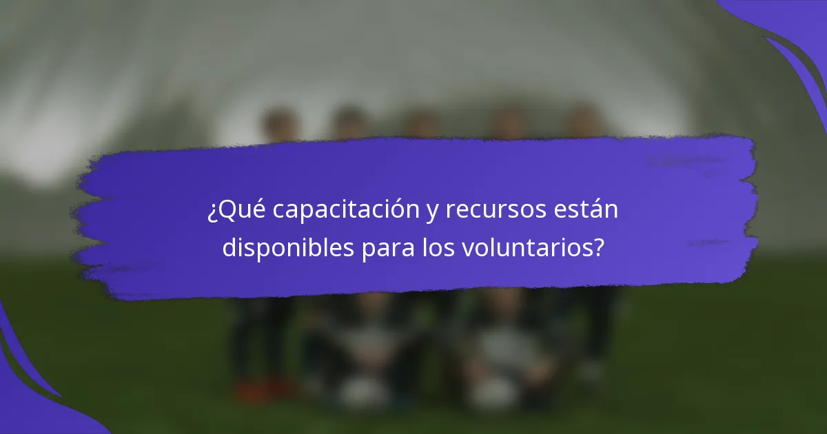 ¿Qué capacitación y recursos están disponibles para los voluntarios?